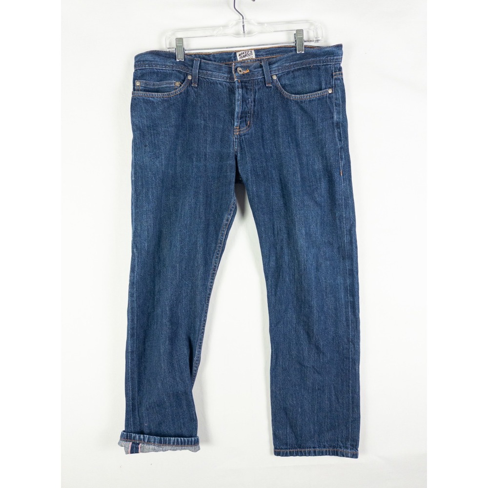 Naked & Famous WeirdGuy Selvedge Jeans Mens 36x28 Dark Wash Tapered Japan